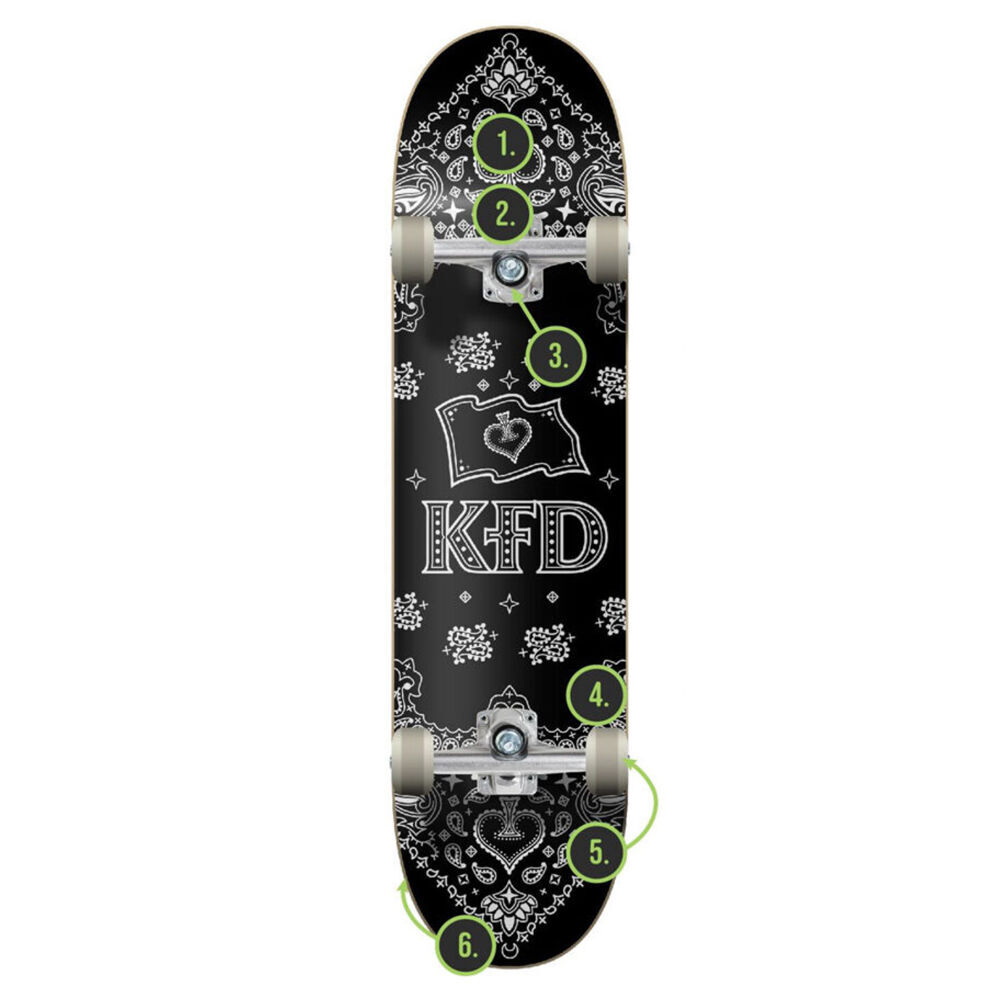 KFD Complete Skateboard Young Gunz Checker Ransom White