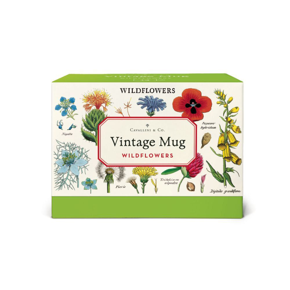 Cavallini Vintage Glassware Coffee/Tea Mug 414ml/19.5cm Vintage Wildflowers — image 2
