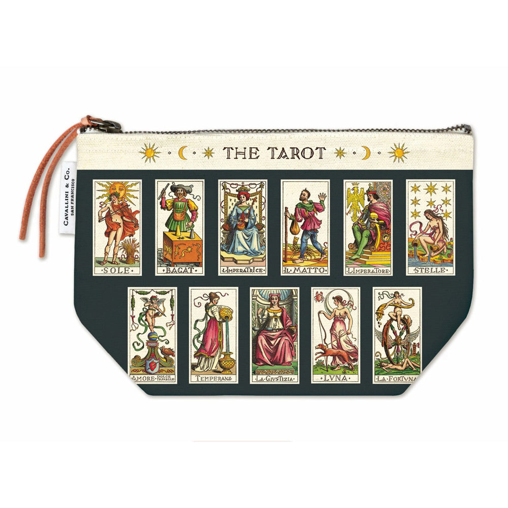 Cavallini Cotton Hand Carry Zipped Pouch Storage Organiser 22x15cm Tarot (2 Pack) — image 2