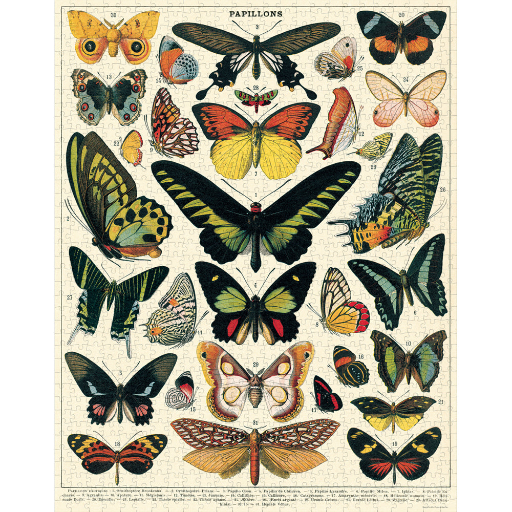 Cavallini Jigsaw Puzzle Butterflies 55x70cm Educational Game (1000 Pieces)