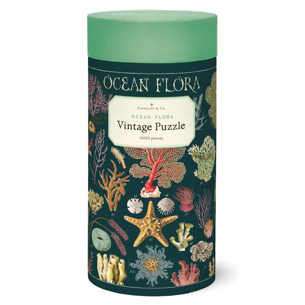 Cavallini Ocean Flora Adult Family Party Tabletop Jigsaw Puzzle (1000 Pieces)