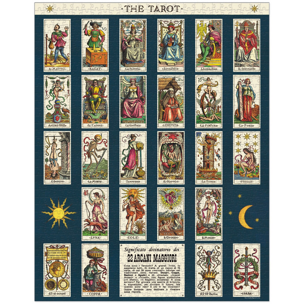 Cavallini Vintage Jigsaw Puzzle Tarot 55x70cm Educational Game (1000 Pieces)