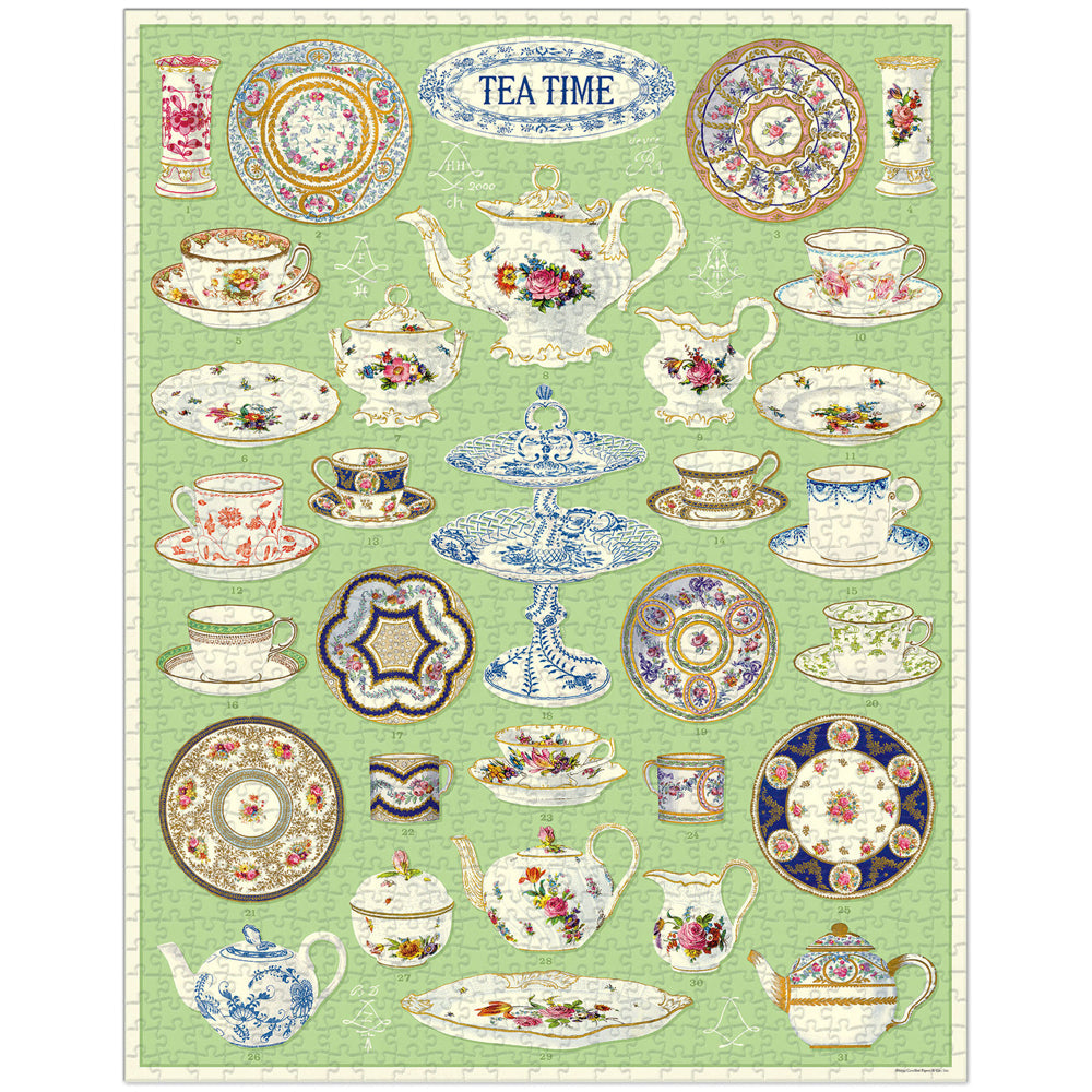 Cavallini Vintage Jigsaw Puzzle Tea Time 55x70cm Educational Game (1000 Pieces) — image 2