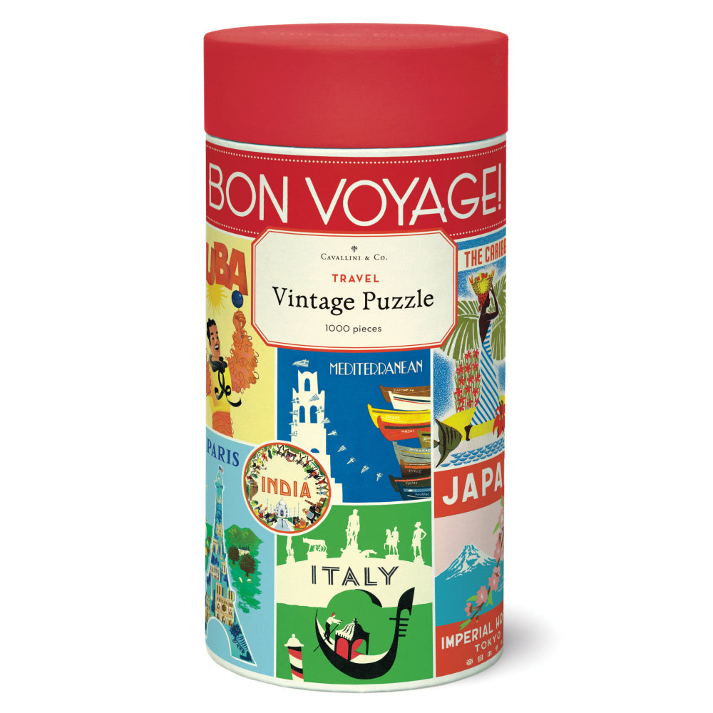Cavallini Jigsaw Puzzle Vintage Travel 55x70cm Educational Game (1000 Pieces)