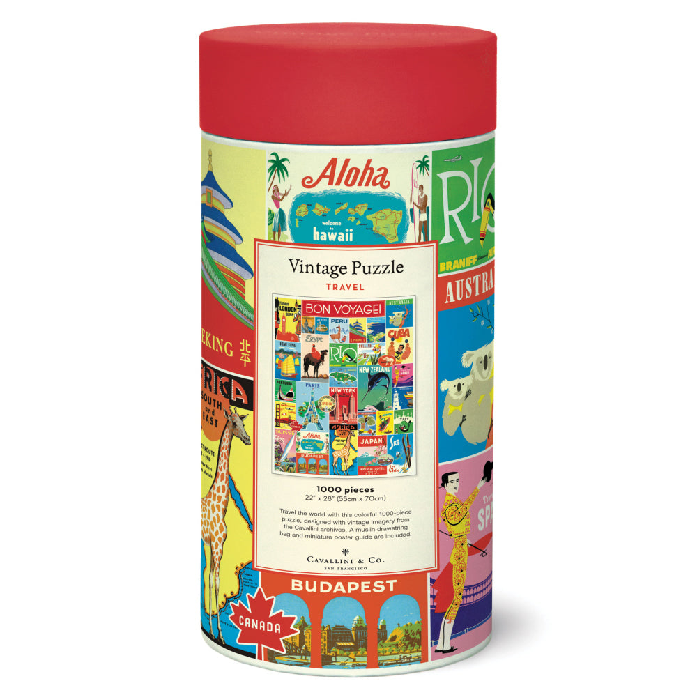 Cavallini Jigsaw Puzzle Vintage Travel 55x70cm Educational Game (1000 Pieces) — image 2