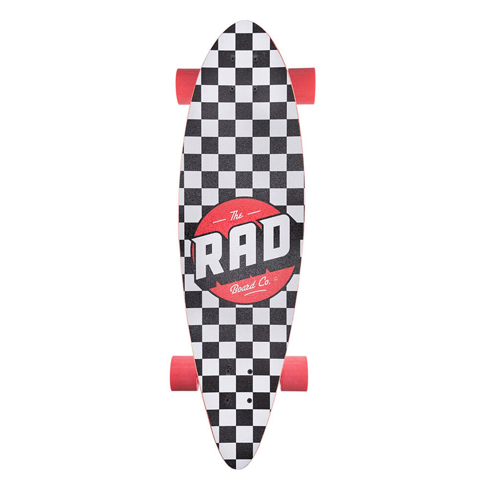 Rad Board CO Complete Pintail Mini Longboard Deck Checkers Black/White 9in — image 3