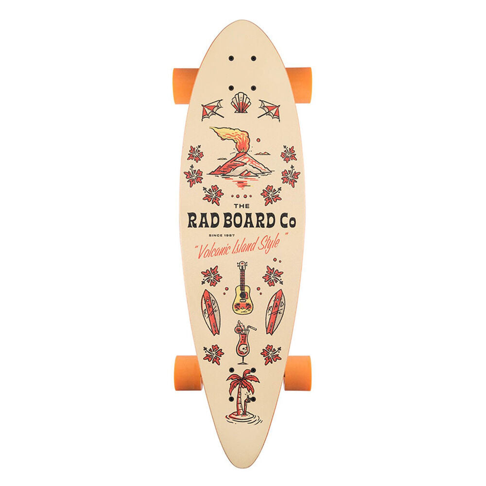 Rad Board CO Complete Pintail Mini Longboard Deck Tiki Volcano Pattern 9in — image 4