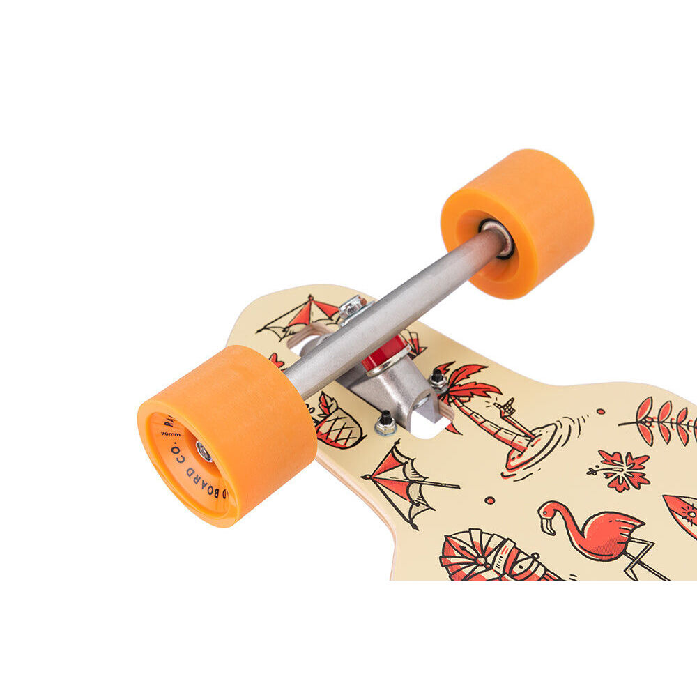 Rad Board CO Complete Drop Through Outdoor Longboard Deck Tiki Wallpaper 9in — image 2