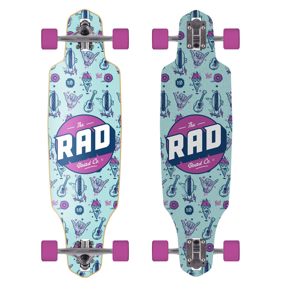 Rad Board CO Complete Drop Through Longboard Sports Deck Purple Wallpaper 9in
