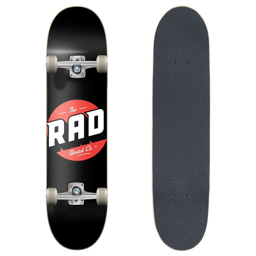 Rad Board CO Complete Skateboard Sports Deck Progressive Logo Classic Black 8in