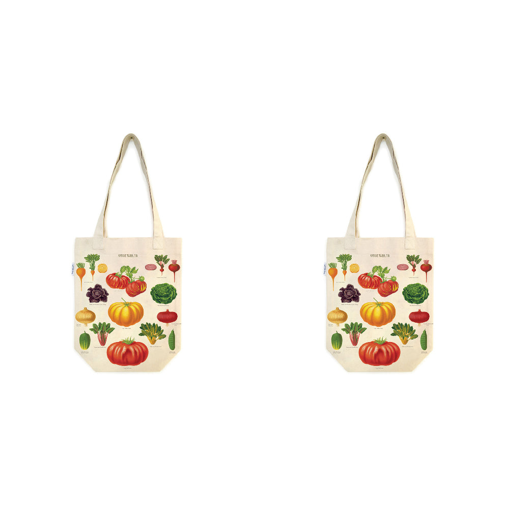Cavallini Cotton Tote Bag Shopping Carry Handbag 33x40cm Vegetable Garden (2 Pack)