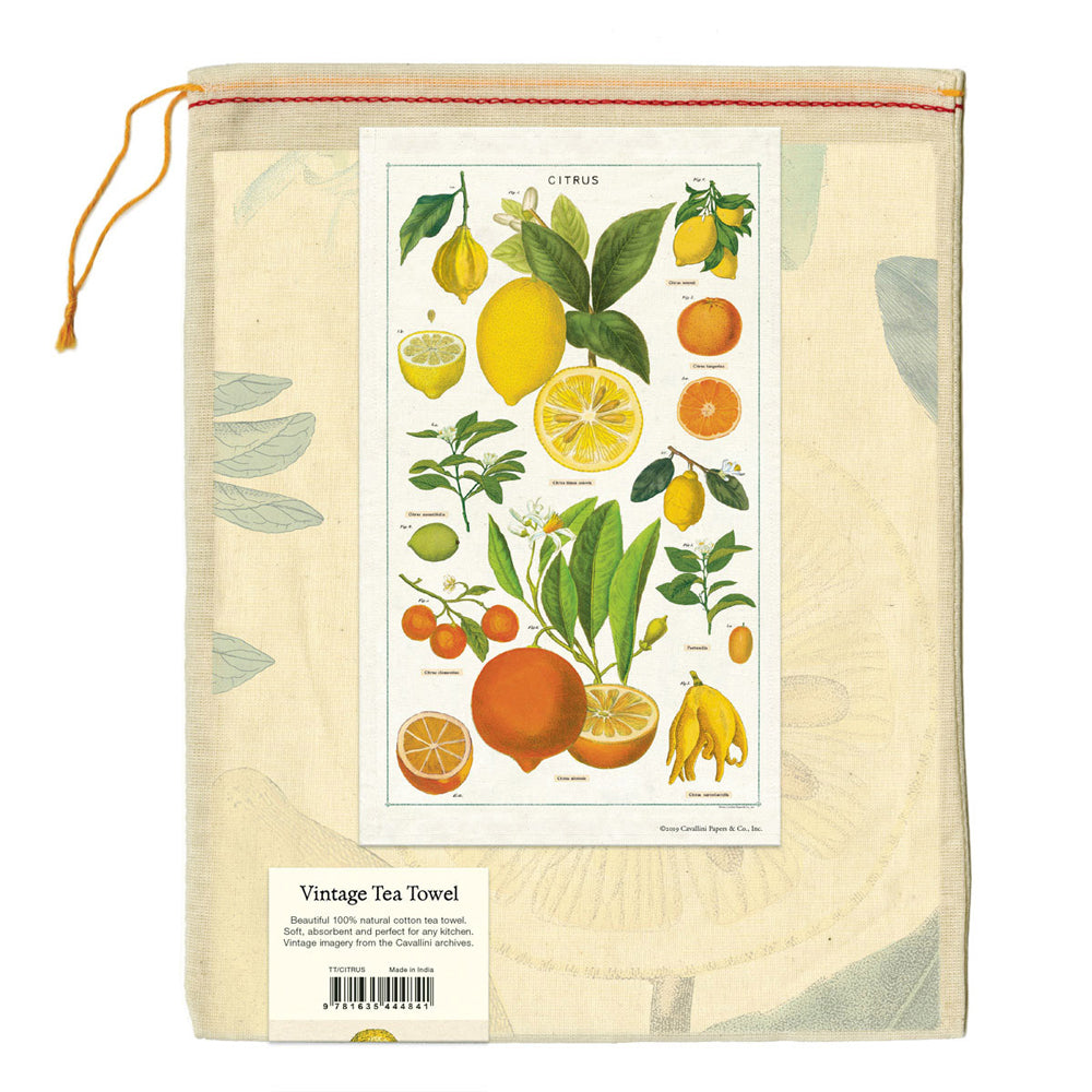 Cavallini Cotton Kitchen Tea Towel Soft Absorbent Dish Cloth 48x80cm Citrus (2 Pack) — image 4