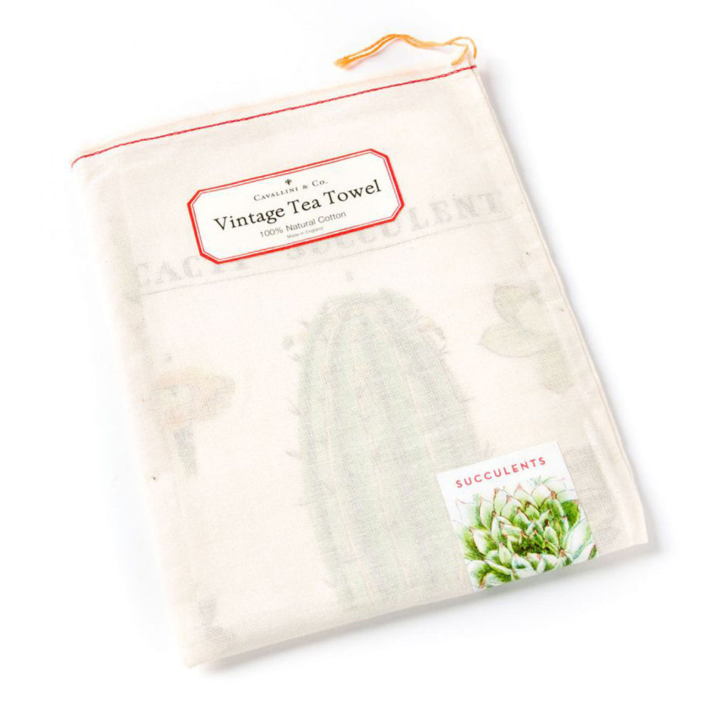 Cavallini Cotton Kitchen Tea Towel Absorbent Dish Cloth 48x80cm Succulents — image 2