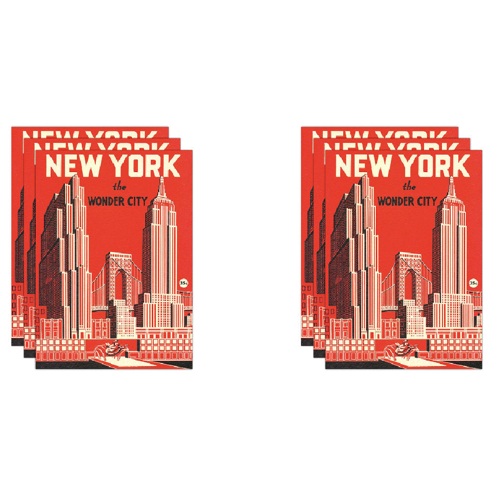 Cavallini Paper Poster Prints/Gift Wrap Art 50x70cm New York Wonder City (6 Pack)