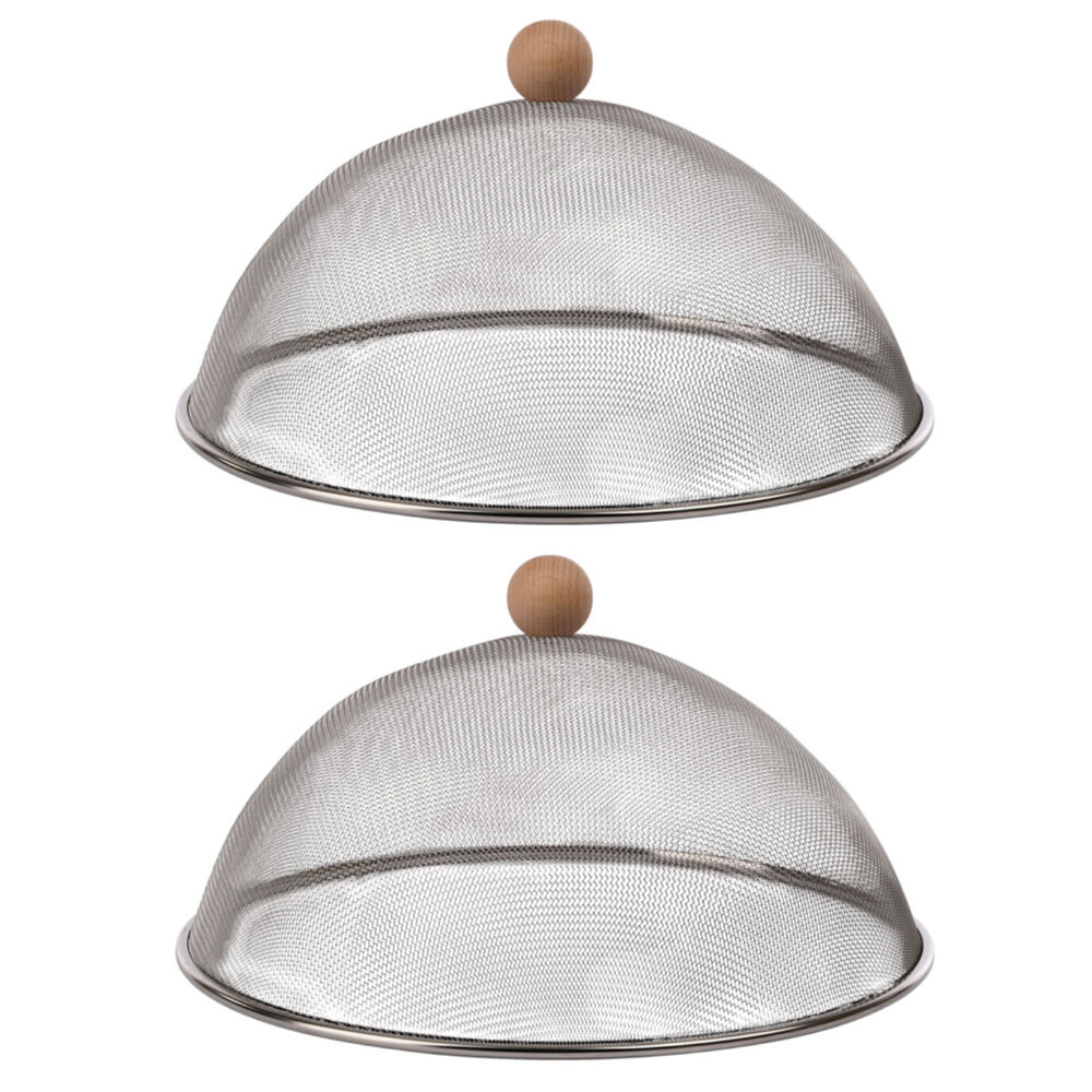 Esschert Design Stainless Steel Food Cover Dinning Tableware Round Small (2 Pack)