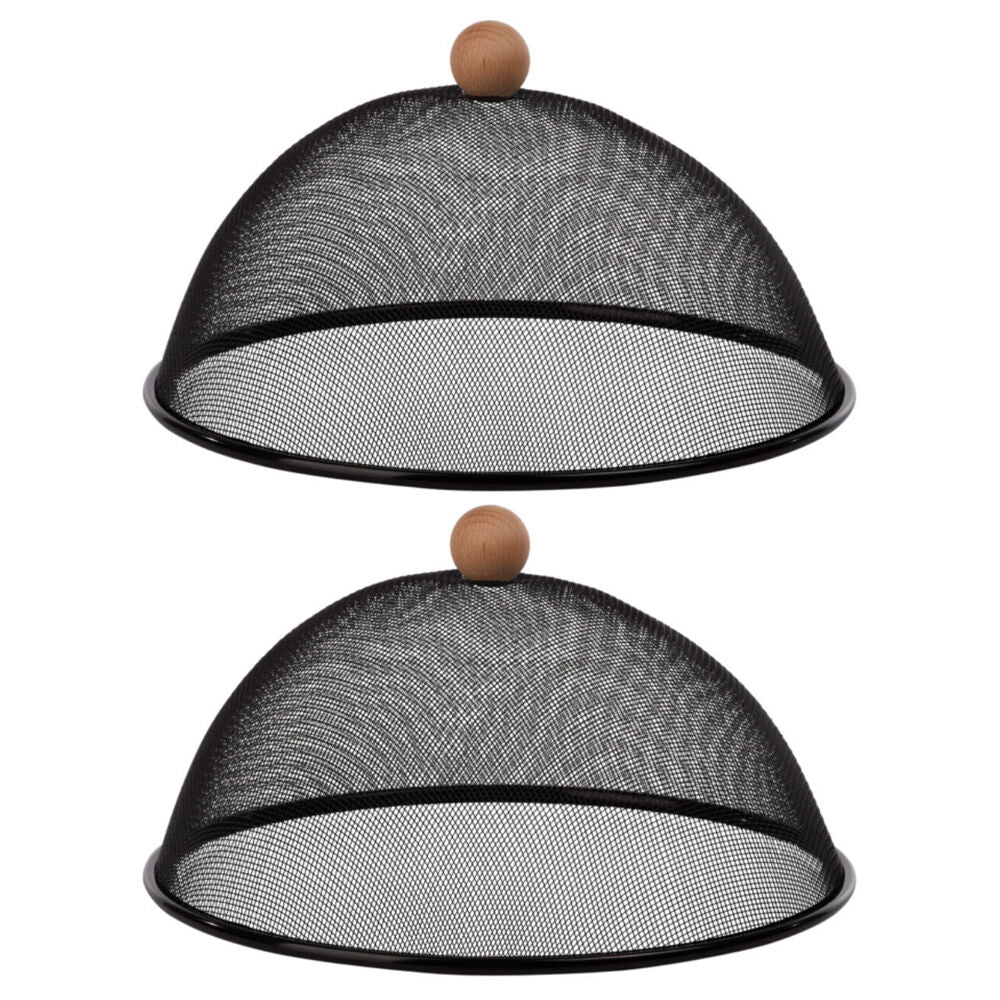 Esschert Design Iron Food Cover Dinning Tableware Kitchen Round Small Black (2 Pack)