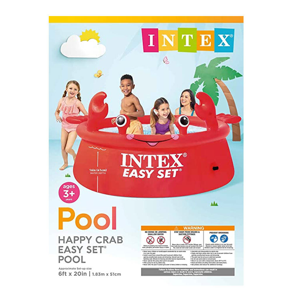 Intex 1.83m x 51cm Happy Crab Easy Set Kids/Children Swimming Inflatable Pool 2P — image 3
