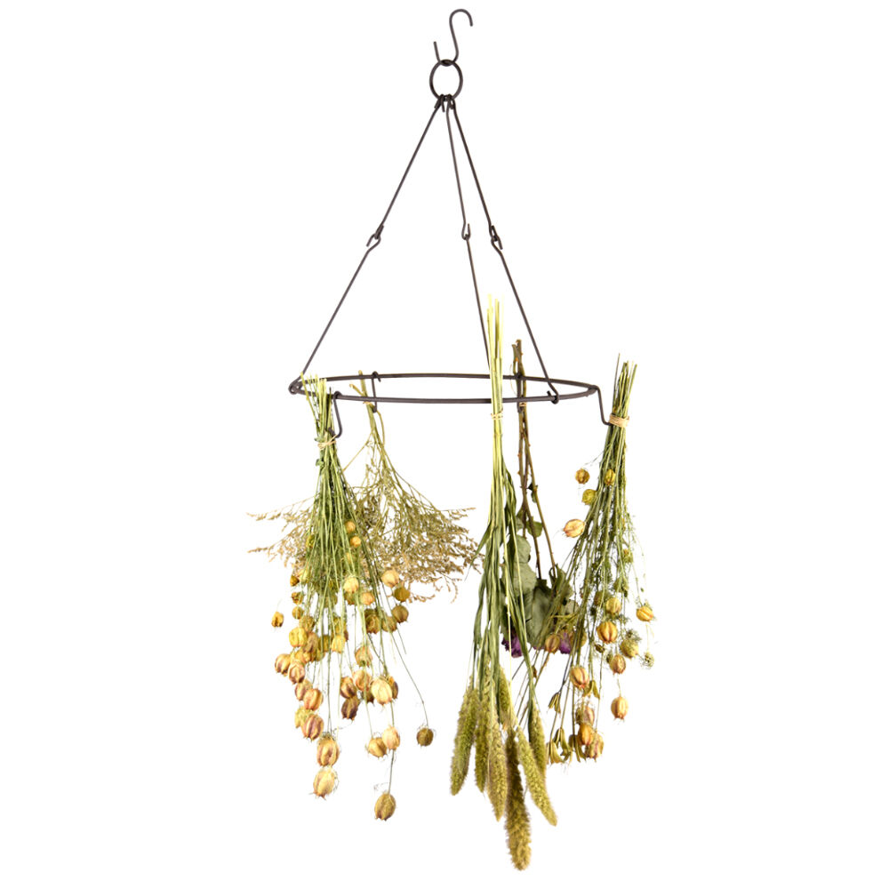 Esschert Design 40cm Kitchen Adjustable Hooks Metal Flower & Herb Drying Rack — image 2