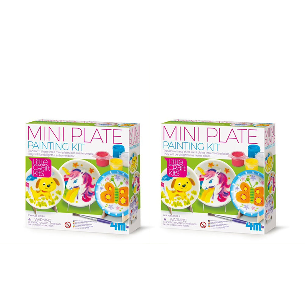 4M Little Craft 6cm Mini Porcelain Plates Painting Kit Kids Activity Toy 5y+ (2 Pack)