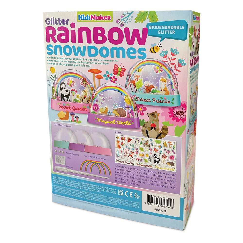 4M KidzMaker Mini Glitter Rainbow Water Domes Kids/Childrens Art/Craft Kit 5y+ — image 3