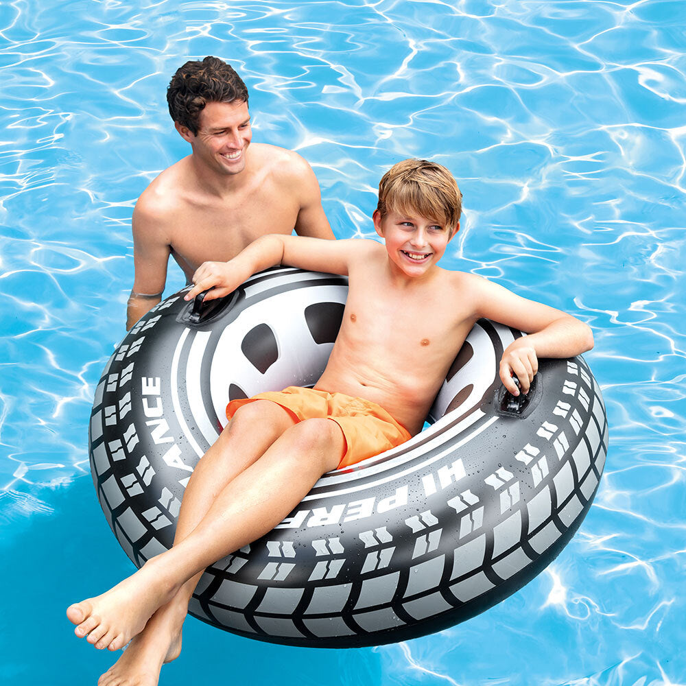 Intex 1.14m Monster Truck Tyre Tube Portable Ride-On Float Pool Toy w/ Handle 9+ — image 2