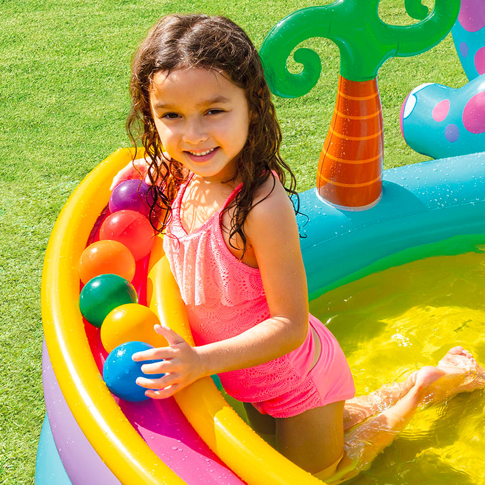 Intex 3.02m x 2.29m Dinoland Kids/Children Pool Water Game Playing Slide Centre — image 6