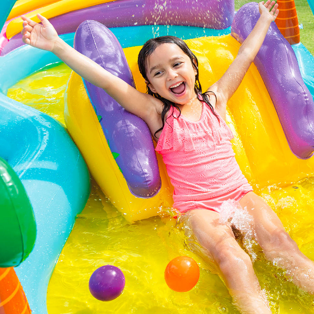 Intex 3.02m x 2.29m Dinoland Kids/Children Pool Water Game Playing Slide Centre — image 3