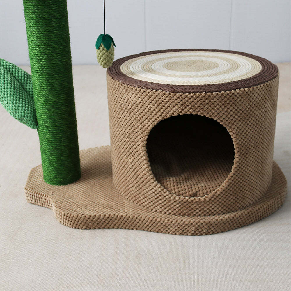 Catio Pet Cat Log Scratcher House w/ White Camelia Scratching Tree Furniture — image 6