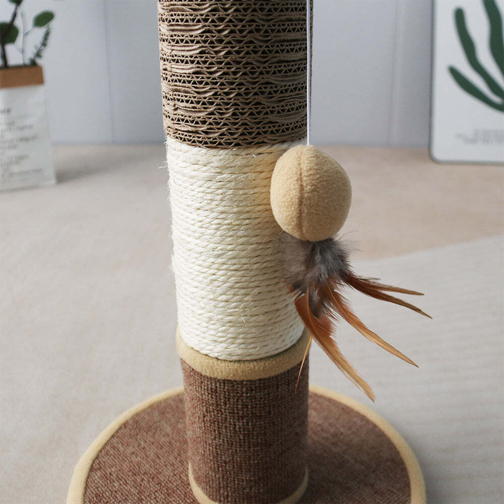 Catio Sisal Pet Cat Scratching Post Furniture Scratcher w/ Hanging Play Toy — image 4