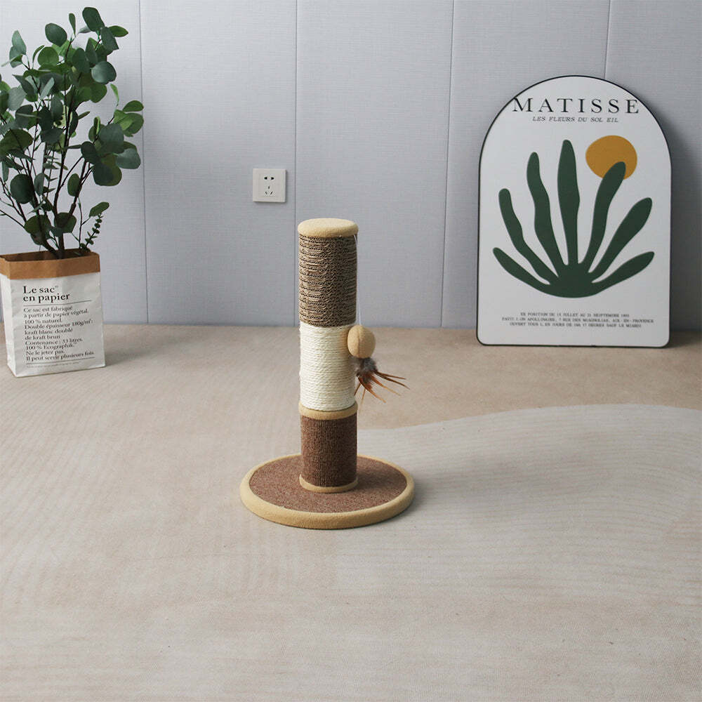 Catio Sisal Pet Cat Scratching Post Furniture Scratcher w/ Hanging Play Toy — image 3