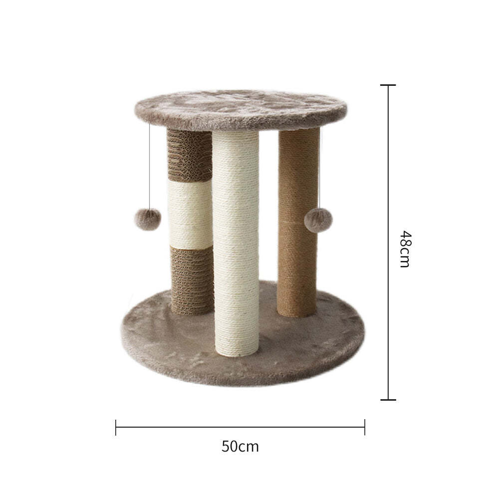 Catio Multiple Pet Cat Scratching Post Furniture Scratcher w/ Hanging Ball Perch — image 2