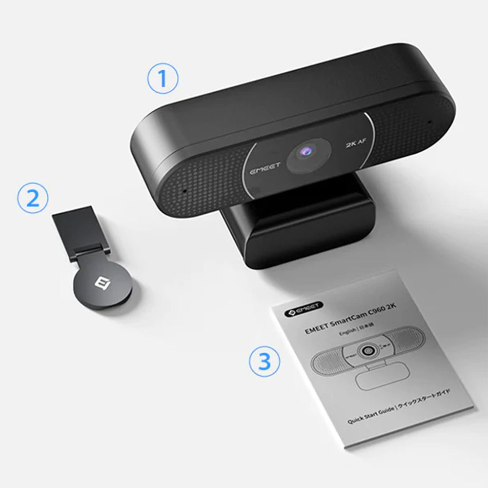 Emeet SmartCam C960 2K High Resolution Plug & Play Webcam w/ Dual Microphones — image 6