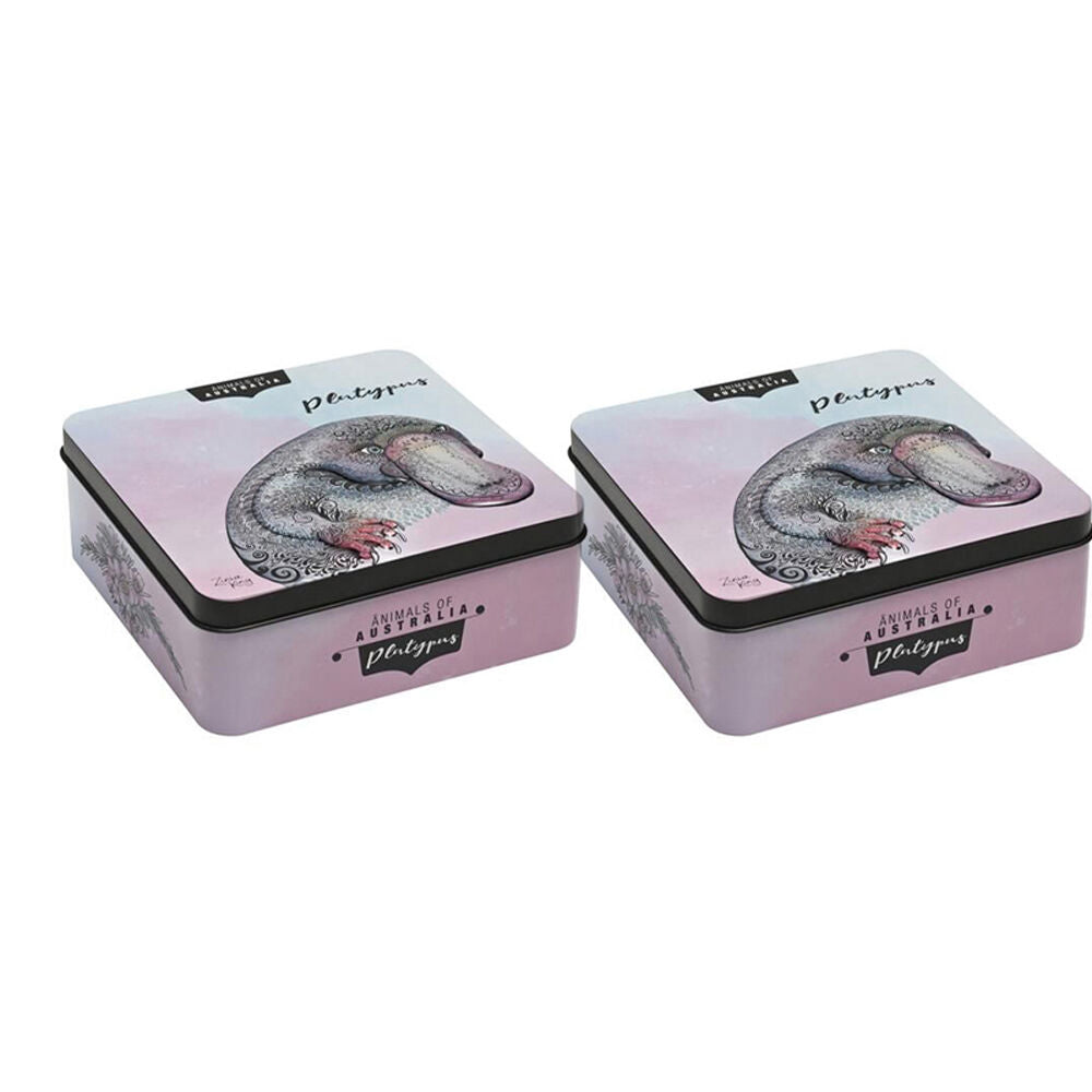 Banksia Red Platypus Decorative Tin w/Macadamia Butter Finger Biscuits 150g (2 Pack)