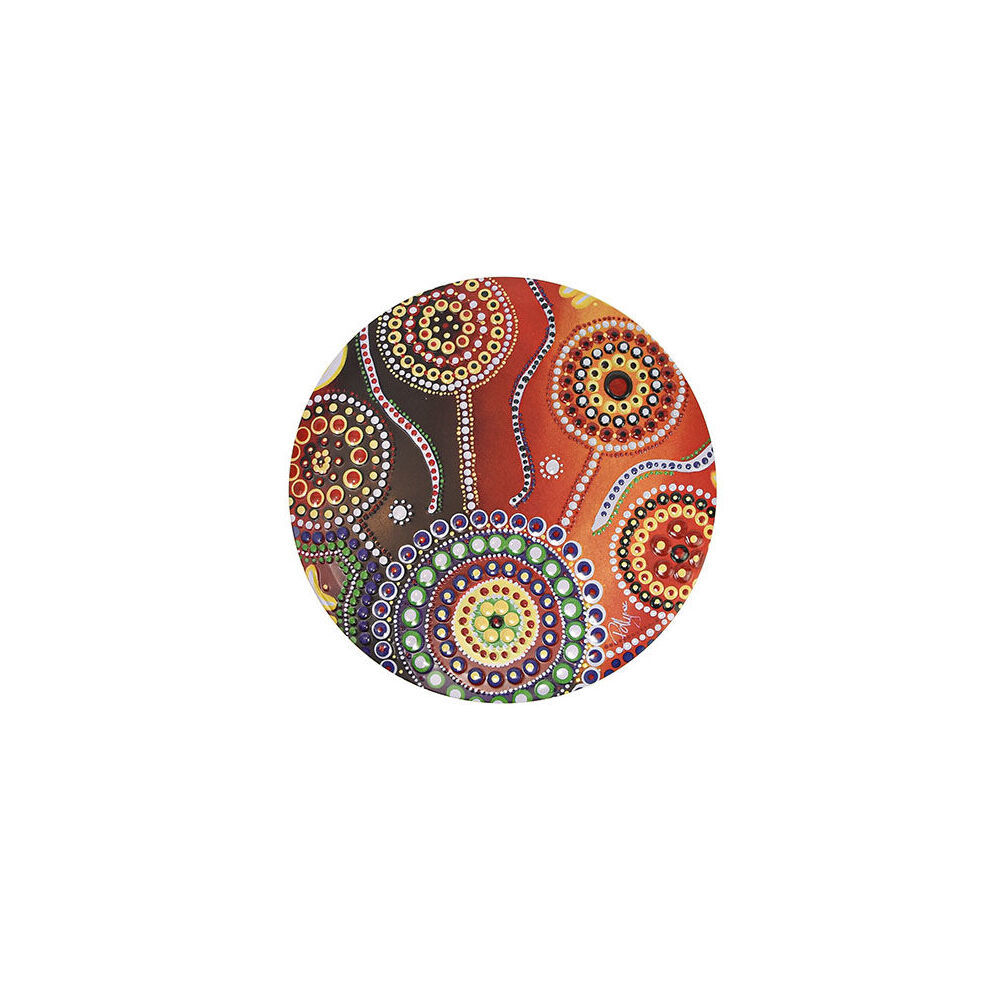Banksia Red Decor Tin Aboriginal Unity Art w/Handmade Caramel Fudge 200g (2 Pack) — image 2