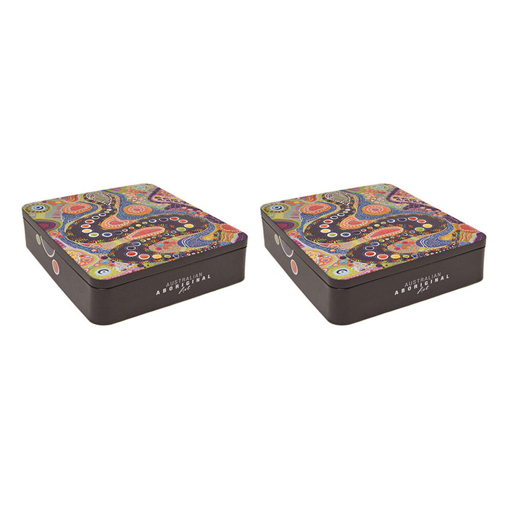 Banksia Red Decorative Tin Aboriginal Serpant w/Handmade Caramel Fudge 200g (2 Pack)