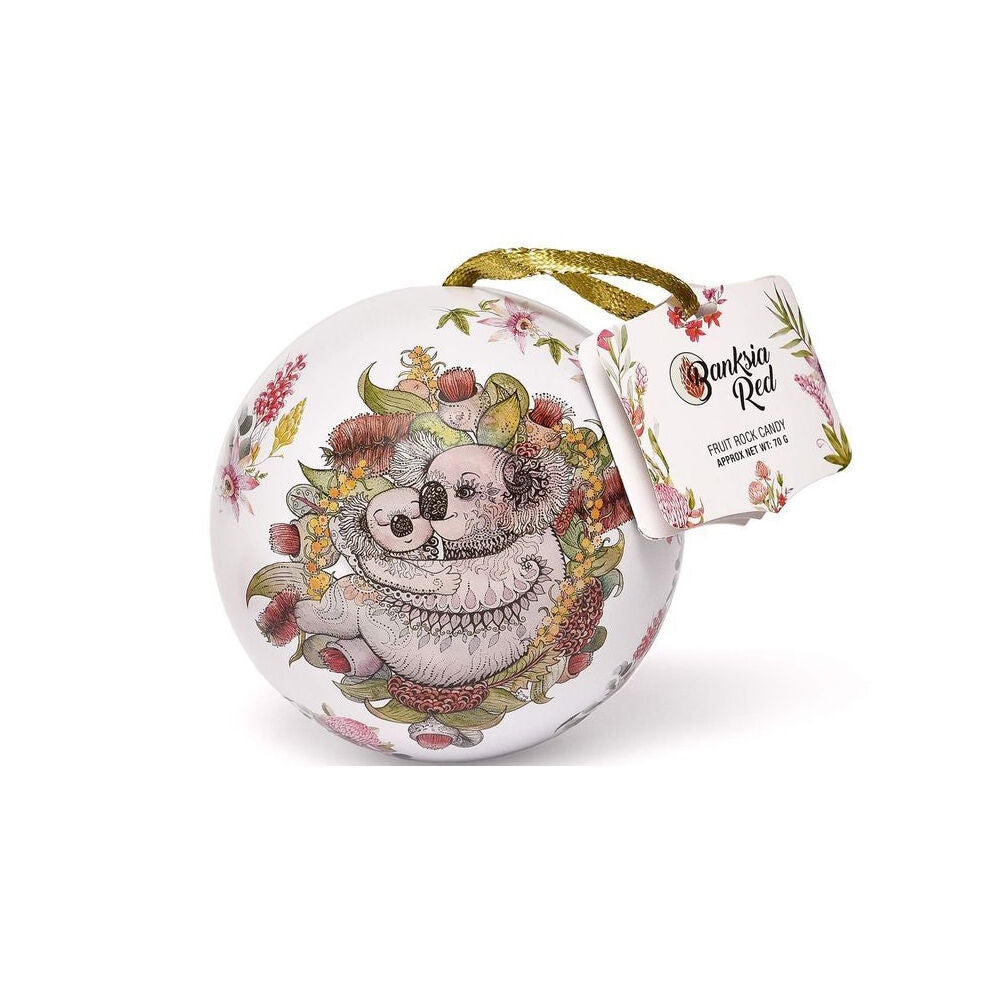 Banksia Red 70g Kangaroo/Koala Christmas Bauble Tins w/Fruit Rock Candy Assorted — image 4