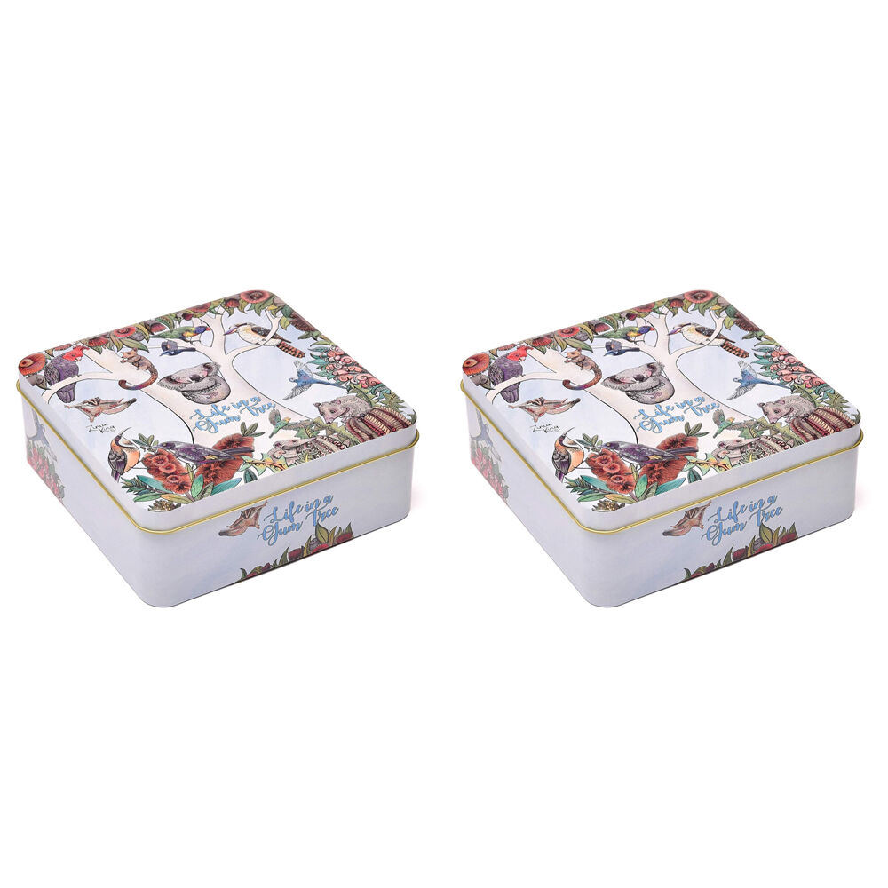 Banksia Red Life in a Gumtree Australia Decorative Tin w/Caramel Fudge 200g (2 Pack)