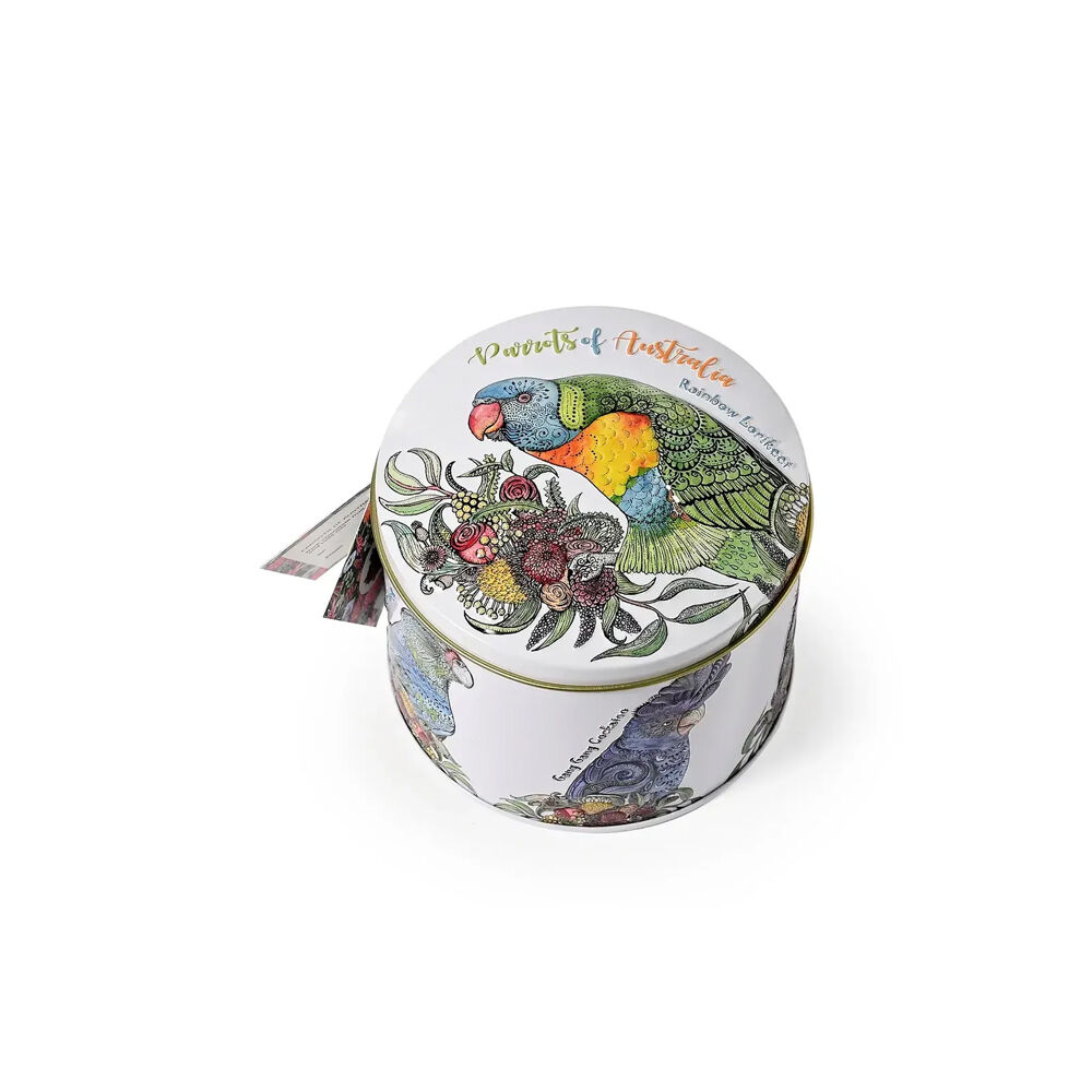 Banksia Red 200g Parrots of Australia Tin w/Dark Chocolate Fruit & Nut Mix — image 2