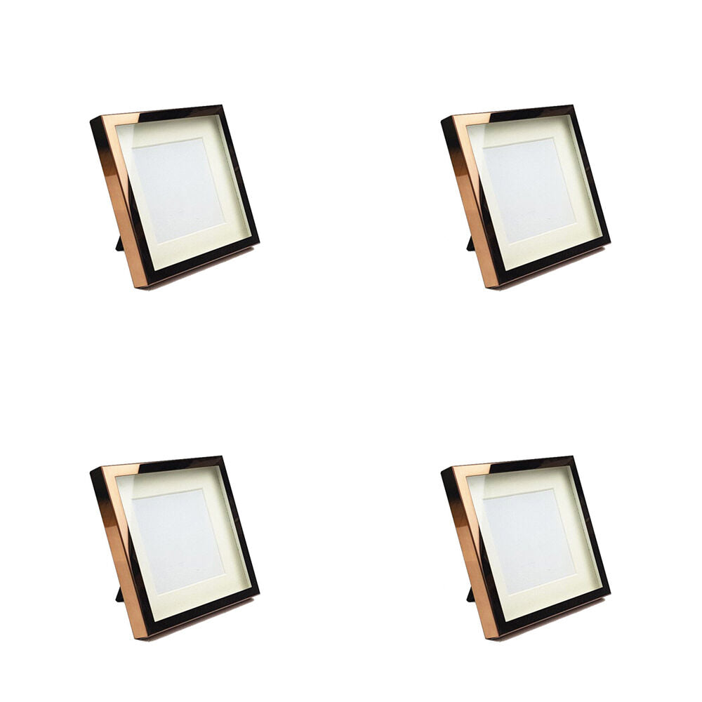Classica Rose Gold Square Picture Frame Steel Home Decoration 13x13cm (4 Pack)