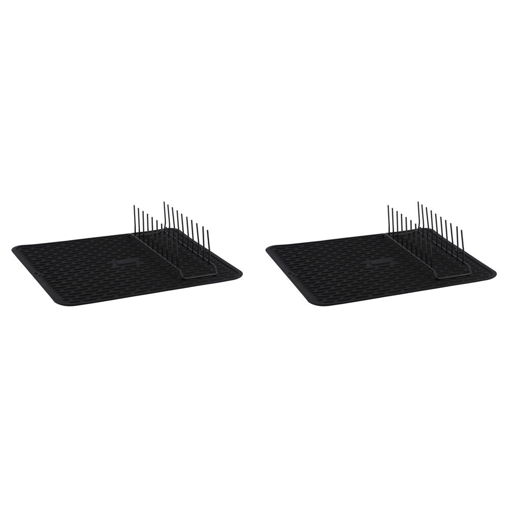 Classica Aura Folding Dish Rack Space-Saving Silicon/Metal Kitchen Accessory (2 Pack)