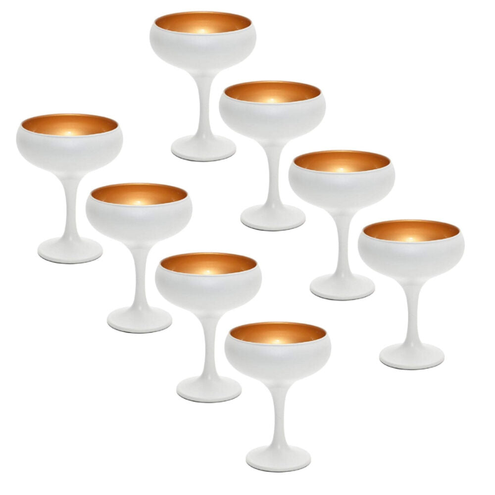 Artcraft 4pc Art Craft Luna Coupe Champagne/Martini Glass/Flute 270ml White/Gold (2 Pack)