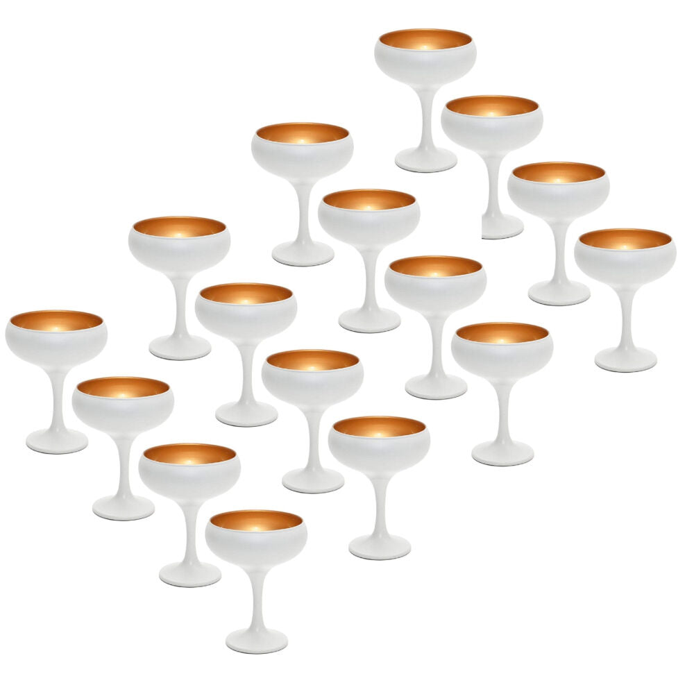 Artcraft 4pc Art Craft Luna Coupe Champagne/Martini Glass/Flute 270ml White/Gold (4 Pack)