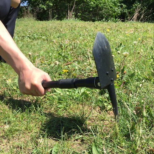 Wildtrak Camping 30x10cm Multipurpose Camp Tool Shovel w/ Pick/Compass Black — image 3
