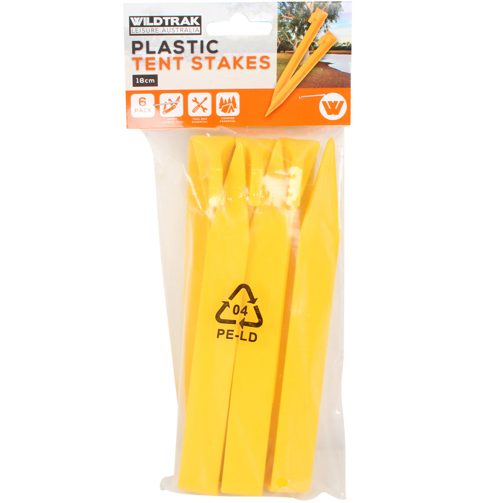 Wildtrak Tent Pegs Plastic Outdoor Camping Accessories/Equipment 180mm (6 Pieces)