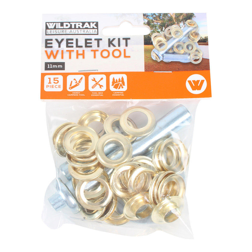 Wildtrak Eyelet Kit With Tool 11mm 15pc 2 Pack Camping Accessories Steel — image 2