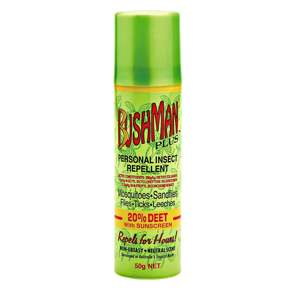 Bushman Plus 50g Aerosol Spray Personal Insect/Mosquitoes Repellant BP50A Green
