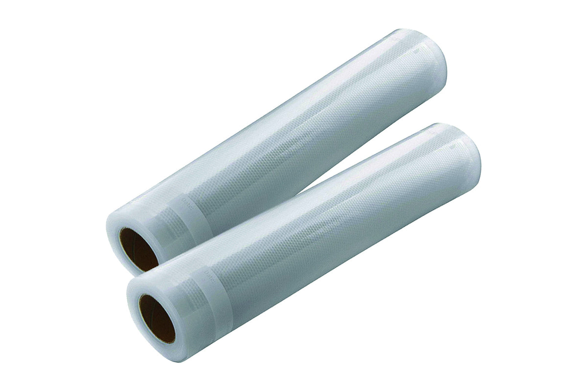 Wildtrak 28x500cm Vacuum Rolls Kitchen Food Sealer/Saver Storage Plastic Bag (2 Pack)