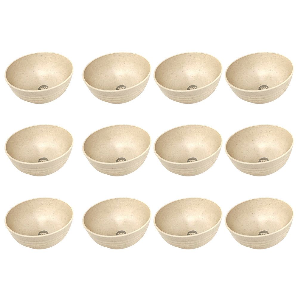 Wildtrak Wheat Straw Bowl Assorted Colours Great for Outdoor Camping 15cm (12 Pack)