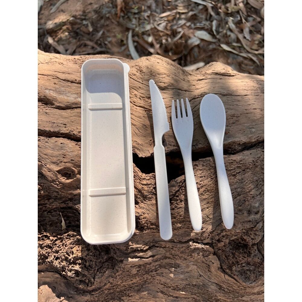 Wildtrak Wheat Straw Tableware Set 6 Pack 4 Piece Camping Biodegradable — image 2