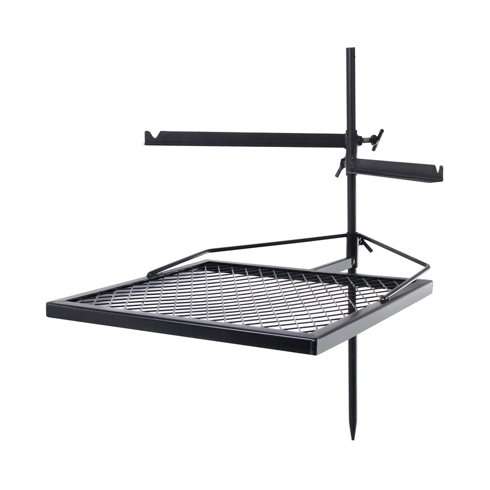 Wildtrak 70x60cm Frontier BBQ Grill w/ Carry Bag Outdoor Camping Cookware Black